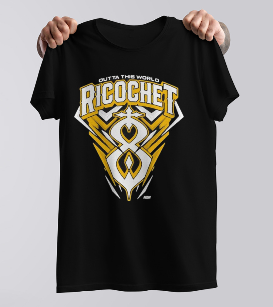 Outta This World Ricochet AEW Logo Yellow Black T-Shirt