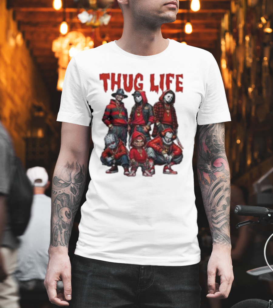 Thug Life Horror Clown Gang Red Hoodies T-Shirt