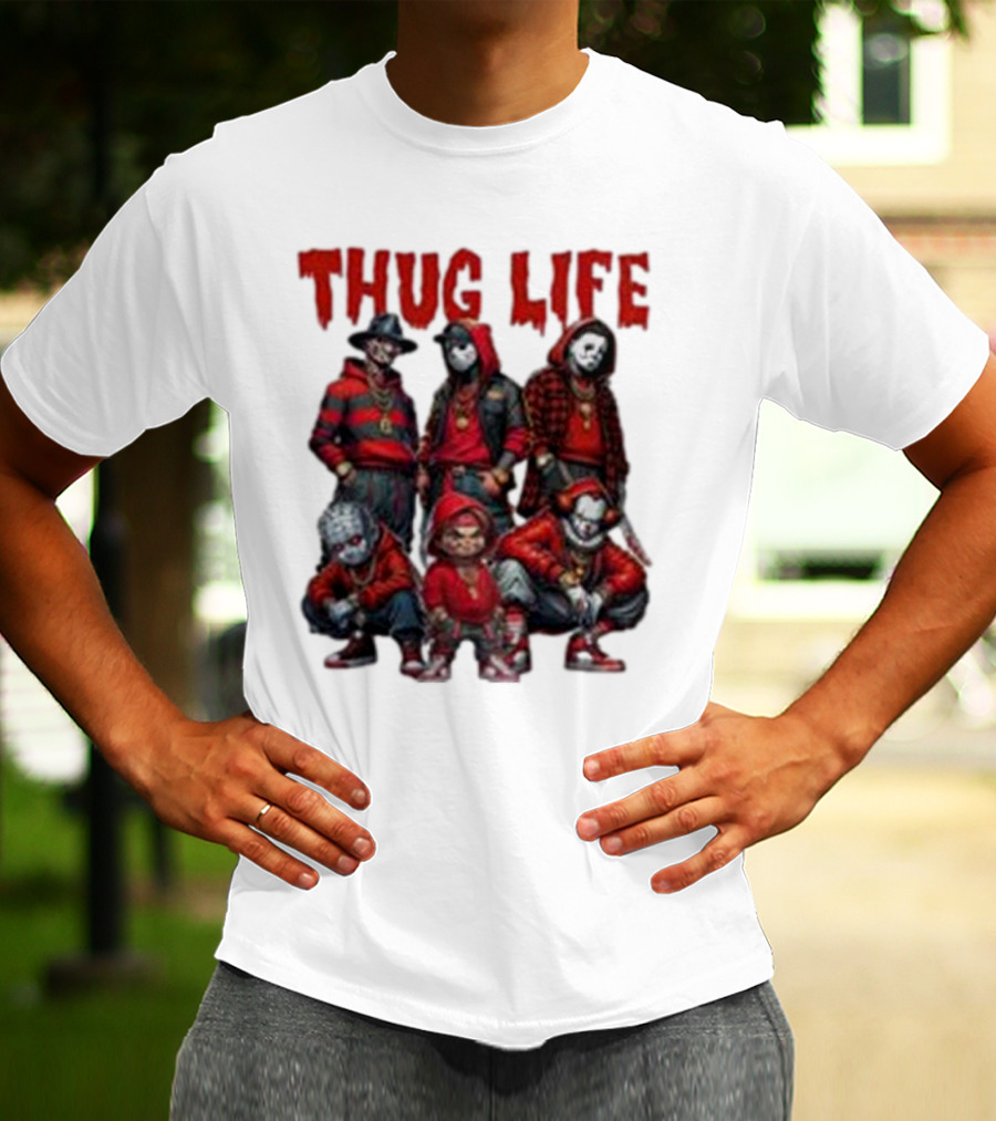 Thug Life Horror Clown Gang Red Hoodies T-Shirt
