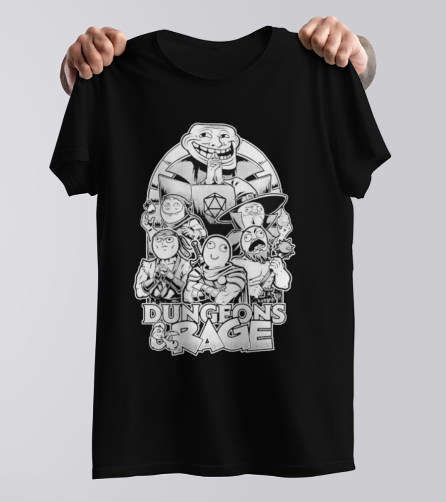 Dungeons And Rage Troll Face Meme Characters T-Shirt