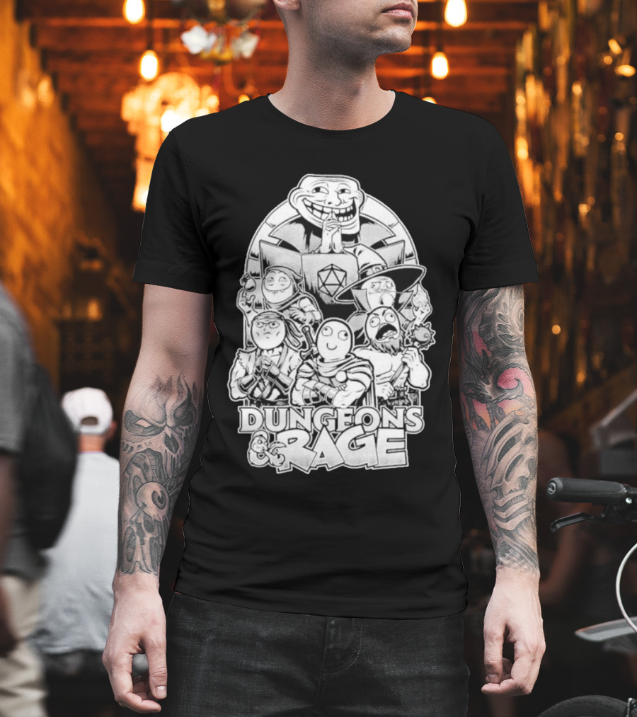 Dungeons And Rage Troll Face Meme Characters T-Shirt