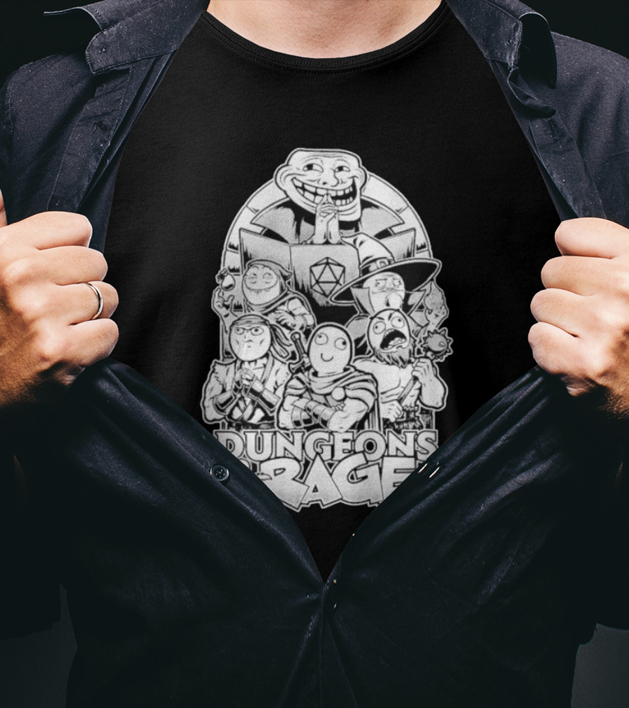 Dungeons And Rage Troll Face Meme Characters T-Shirt