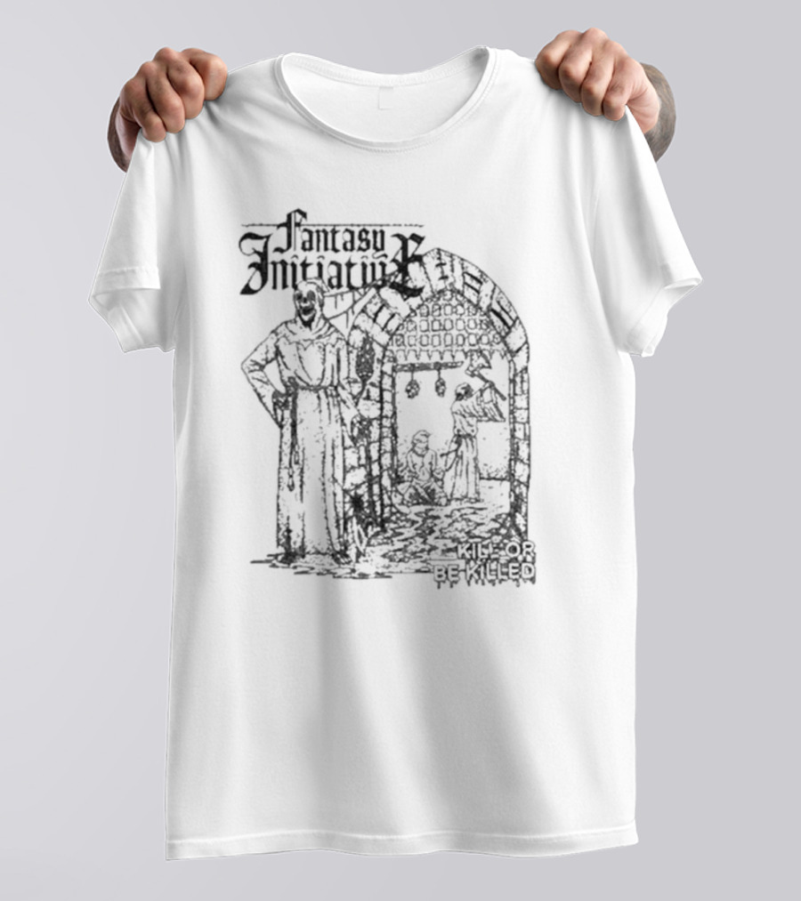 Fantasy Initiative Kill Or Be Killed Medieval Dungeon Scene T-Shirt