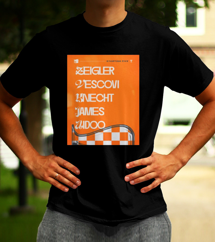 Zeigler Vescovi Knecht James Aidoo Tennessee Starting Five T-Shirt