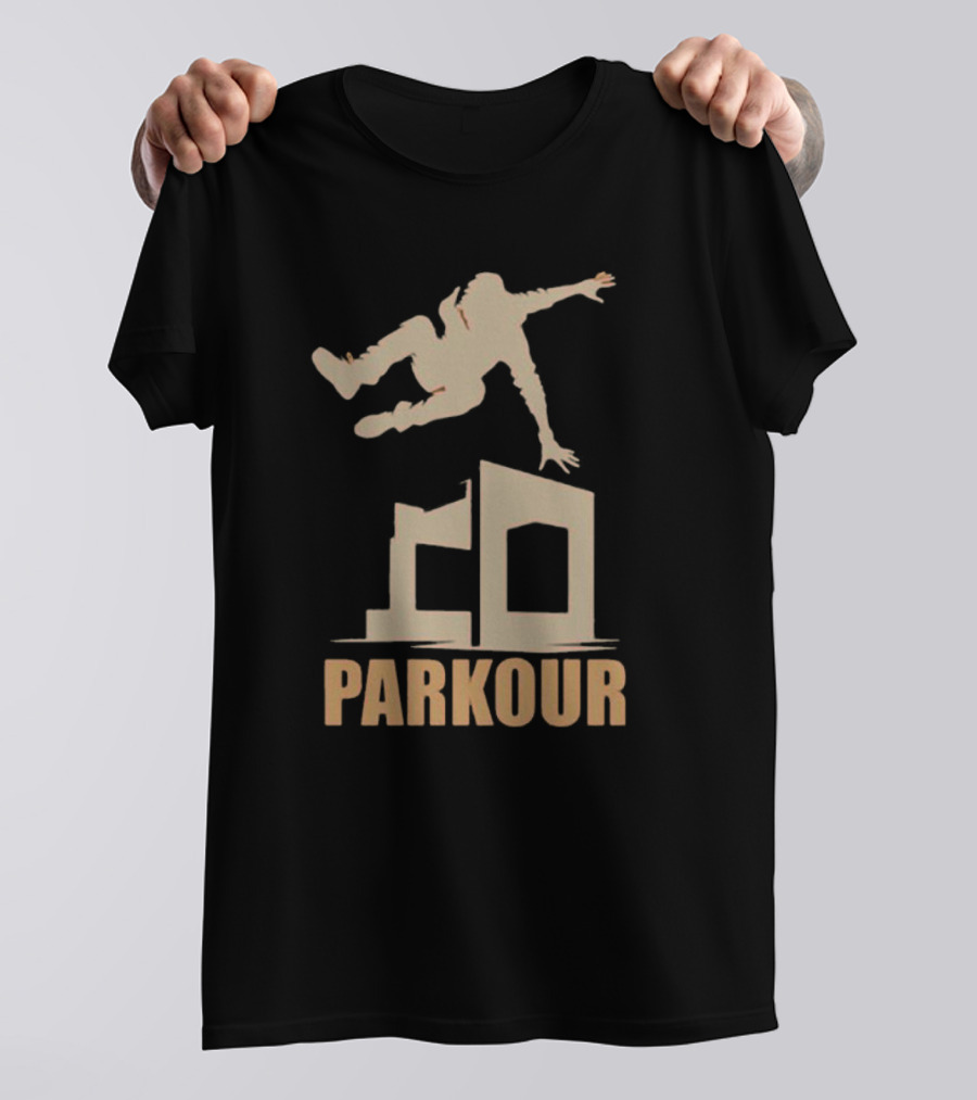 Free-Running Urban Parkour Jumping Silhouette Street T-Shirt