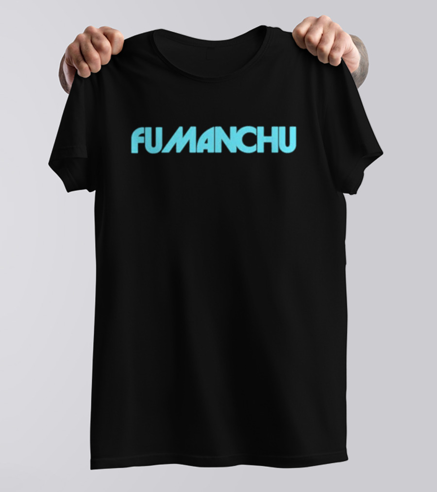 Fu Manchu The Return Of Tomorrow Retro Logo Blue Text T-Shirt