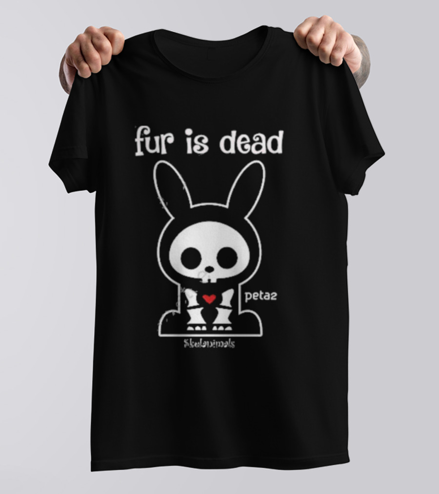 Fur Is Dead Peta2 Skelanimals Bunny With Heart T-Shirt