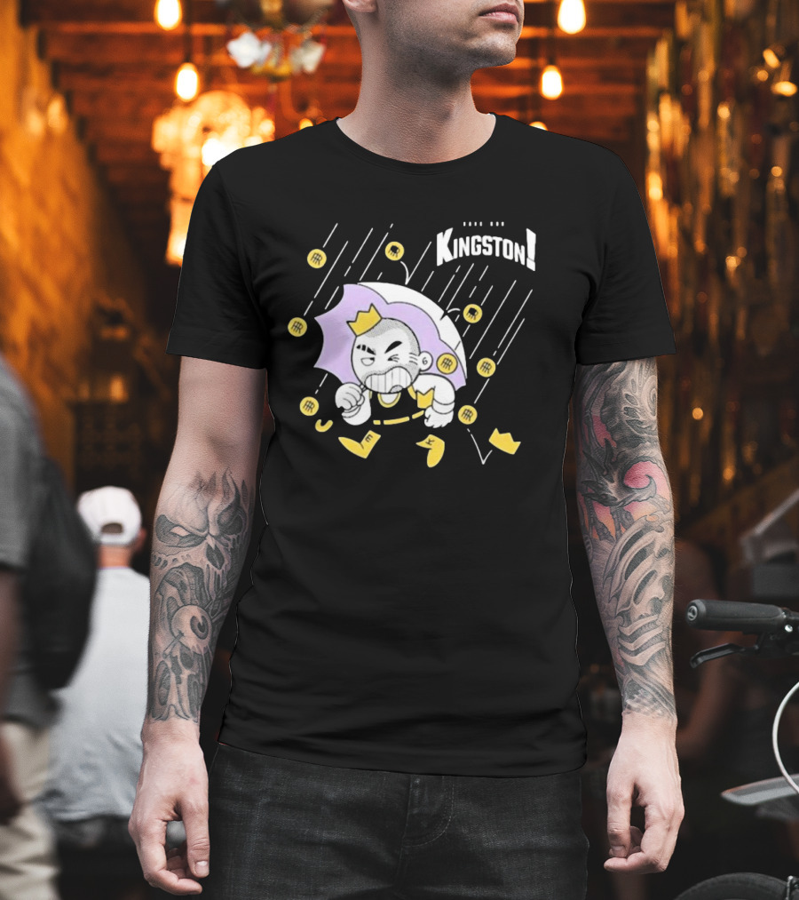 Bald Emo Kingston Character With Umbrella And Crown Symbols T-Shirt