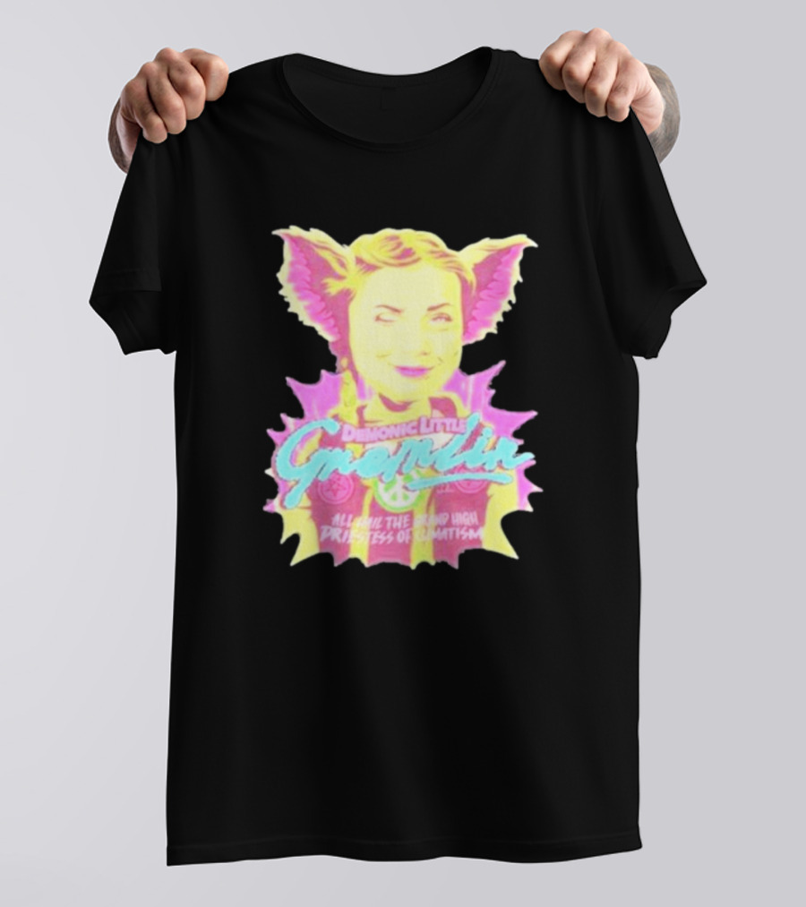 Demonic Little Gremlin All Hail The Grand High Priestess Of Climatism T-Shirt
