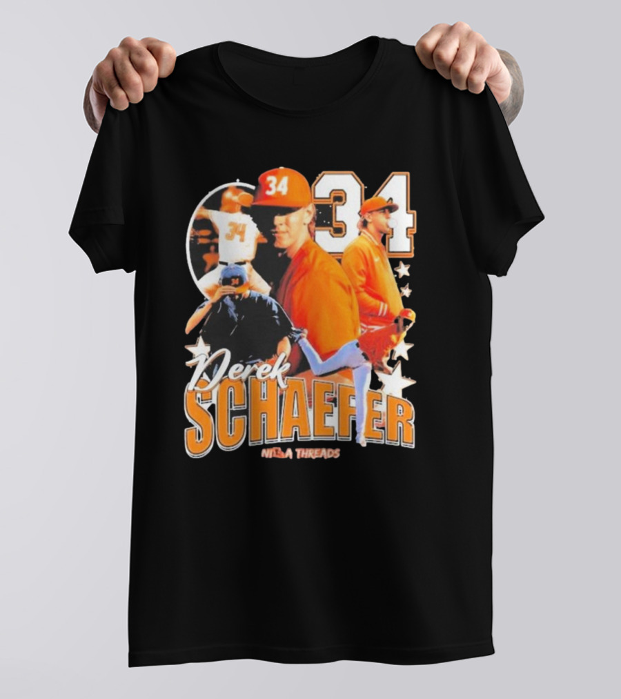 Derek Schaefer 34 Ninja Threads Baseball Star Athletic T-Shirt
