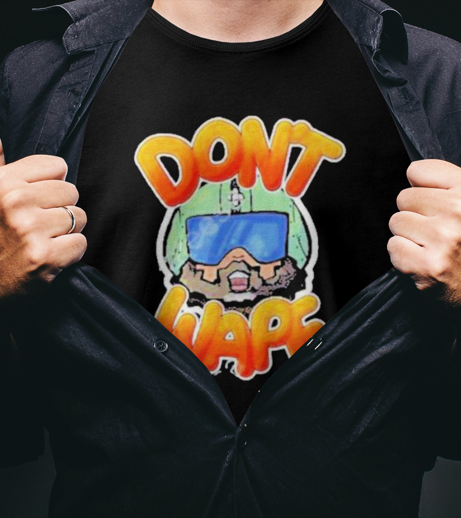 Dick Masterson Don't Wape Bearded Guy In Helmet With Goggles T-Shirt