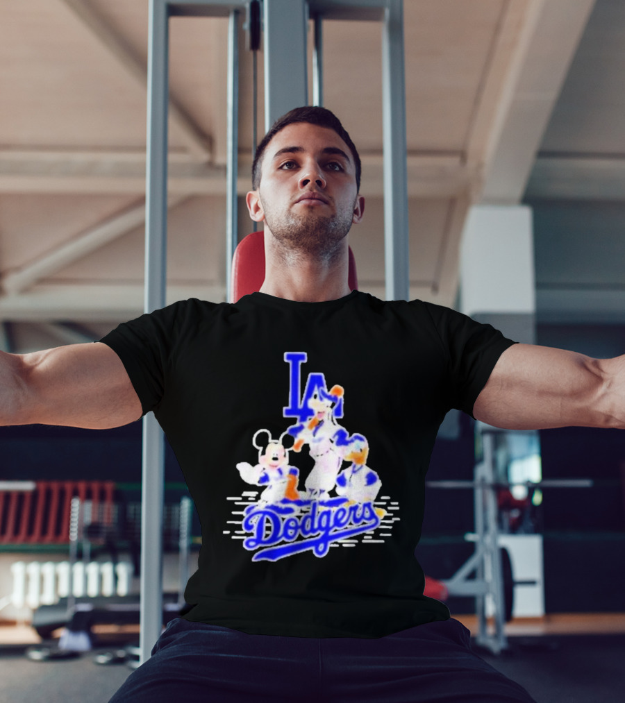LA Dodgers Mickey And Friends Disney Baseball T-Shirt