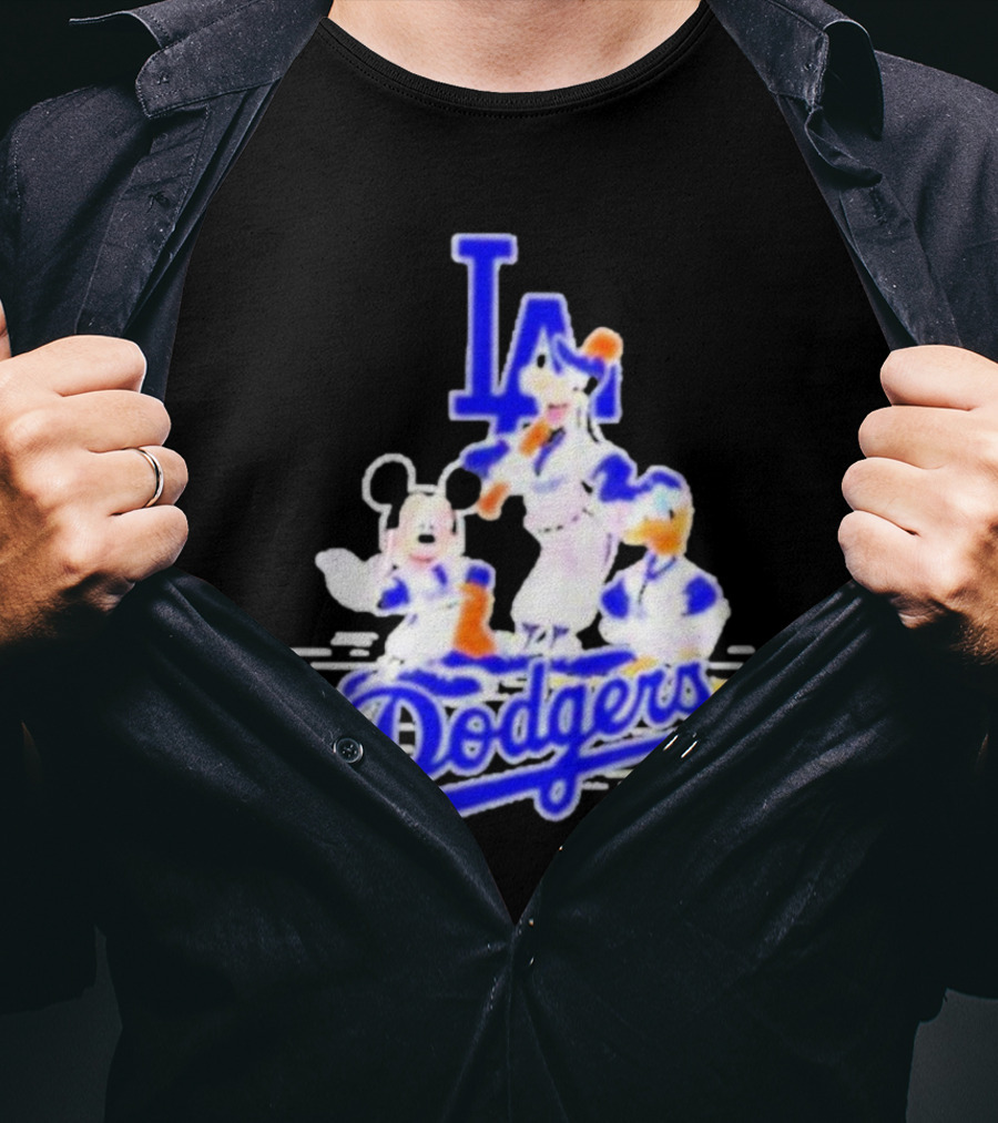 LA Dodgers Mickey And Friends Disney Baseball T-Shirt