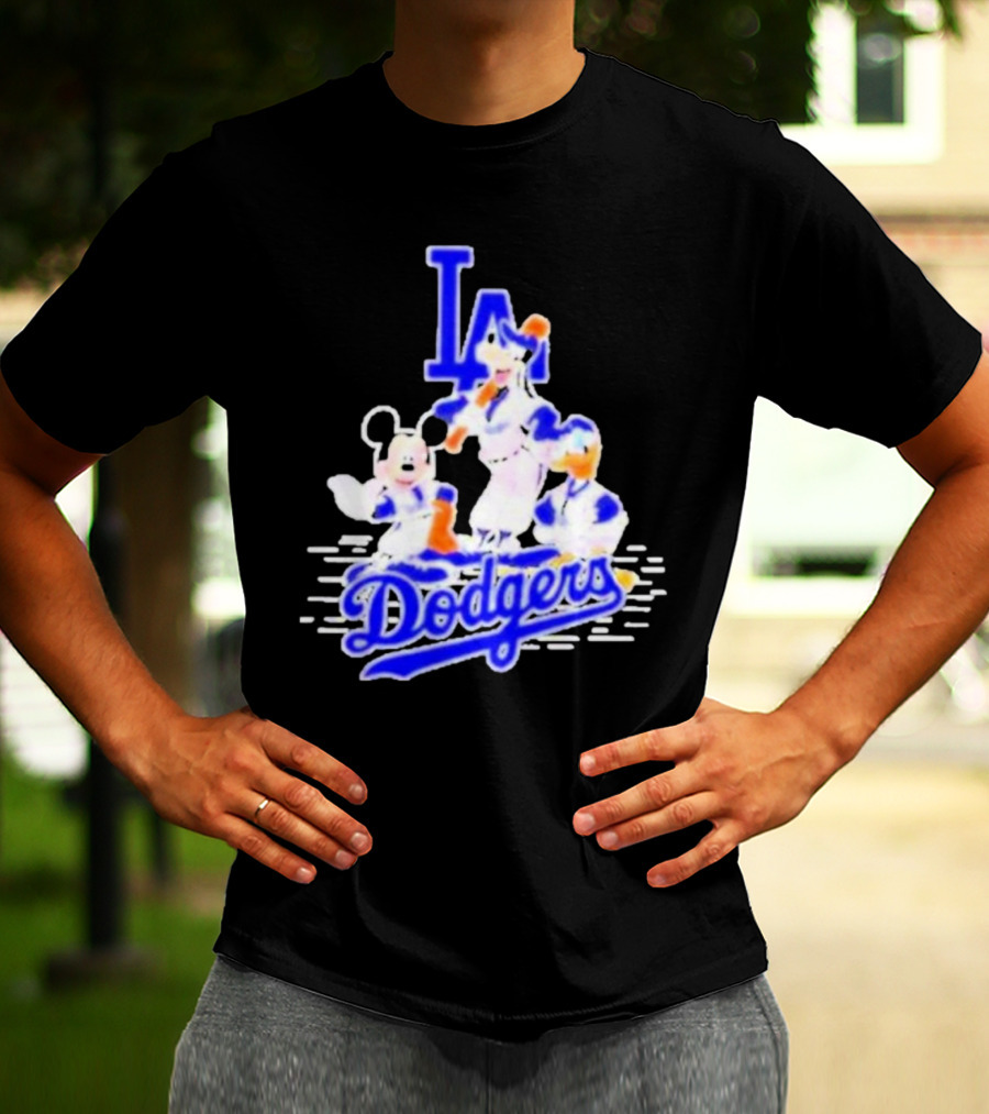 LA Dodgers Mickey And Friends Disney Baseball T-Shirt