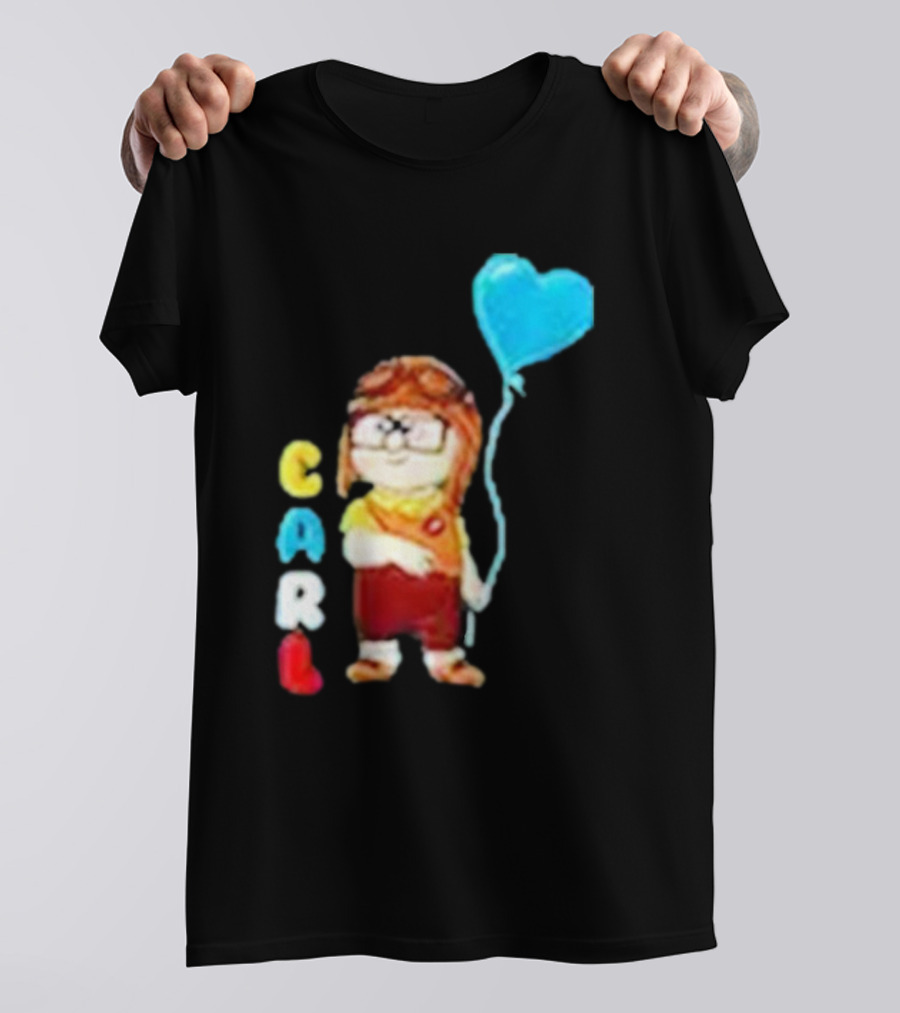 Disney Pixar Up Carl Holding Heart Balloon Couples T-Shirt