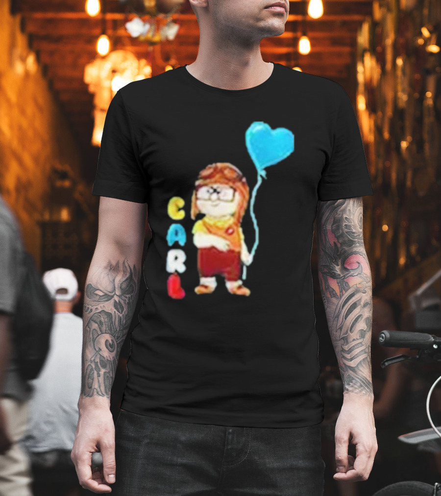 Disney Pixar Up Carl Holding Heart Balloon Couples T-Shirt