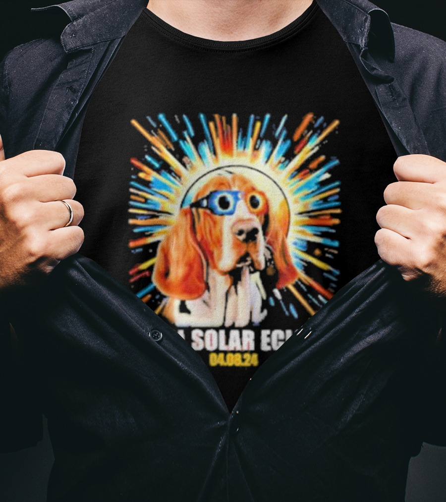 Total Solar Eclipse Dog Wearing Eclipse Glasses 04.08.24 T-Shirt