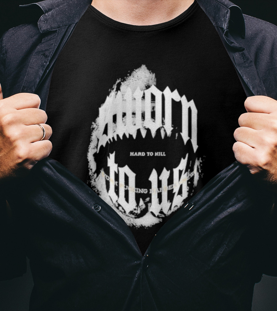 Doknowsworld Sworn To Us Hard To Kill Black Print T-Shirt