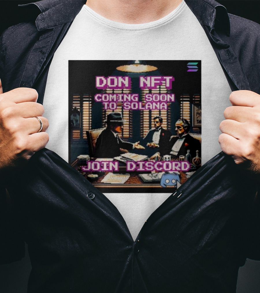 Don NFT Coming Soon To Solana Join Discord Pixel Art Gentlemen Meeting T-Shirt