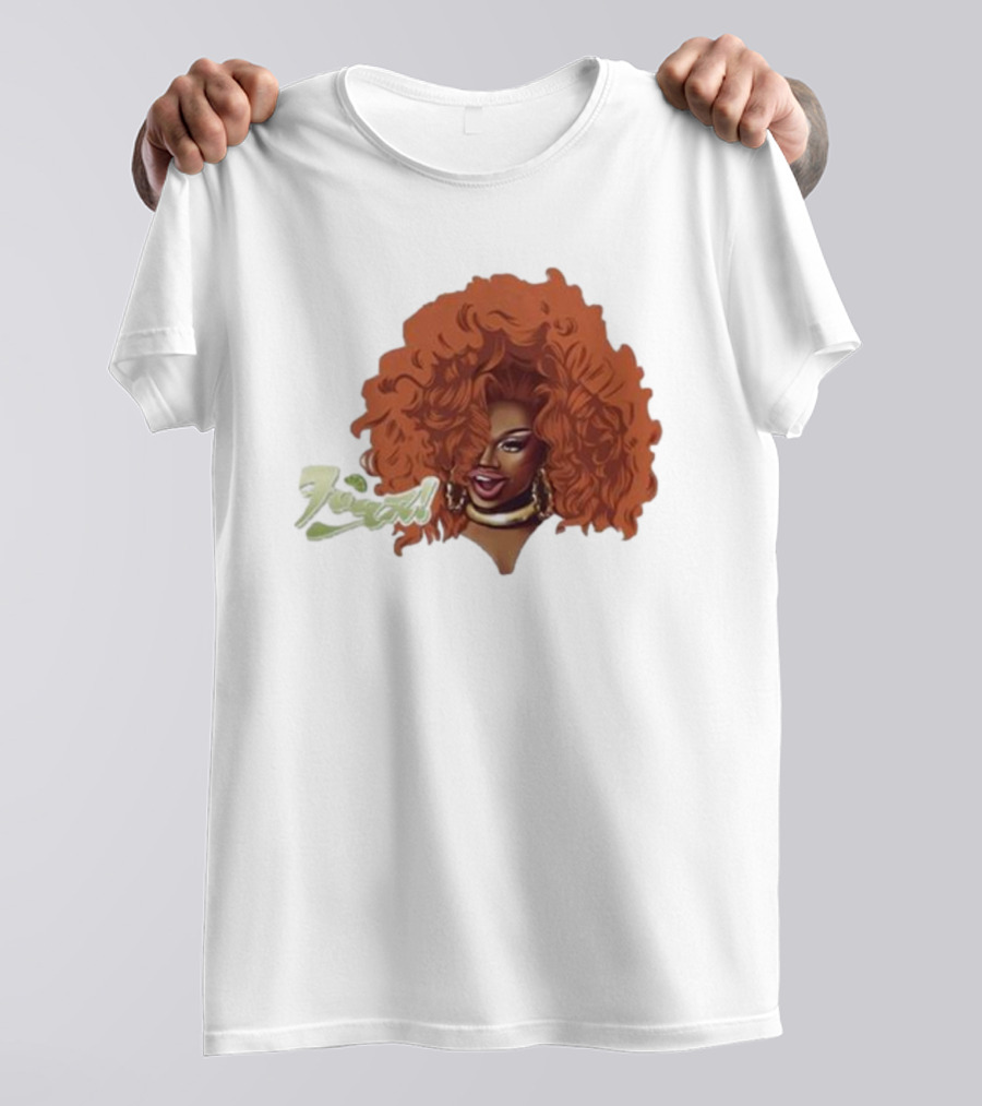 Drag Queen Sunami Foam Iconic Curly Hair T-Shirt