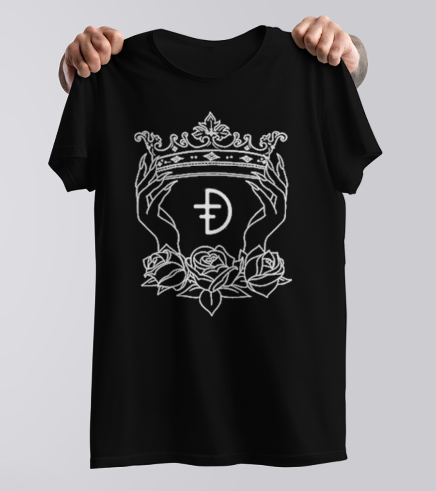 Drag Talk Rosy Crown Emblem With Ornate Floral And Hand Motif T-Shirt
