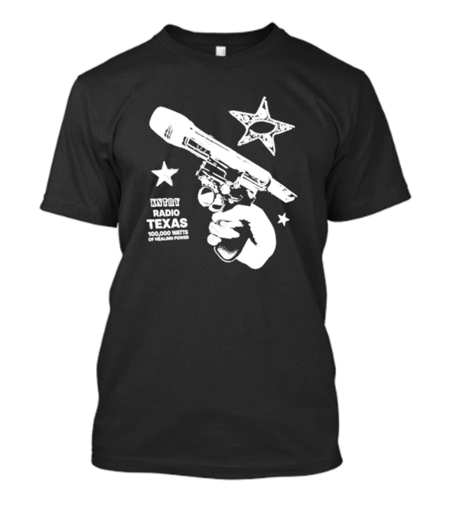 Beythoven Cowboy Carter KNTRY Radio Texas 100,000 Watts Of Healing Power Mic Pistol Star T-Shirt