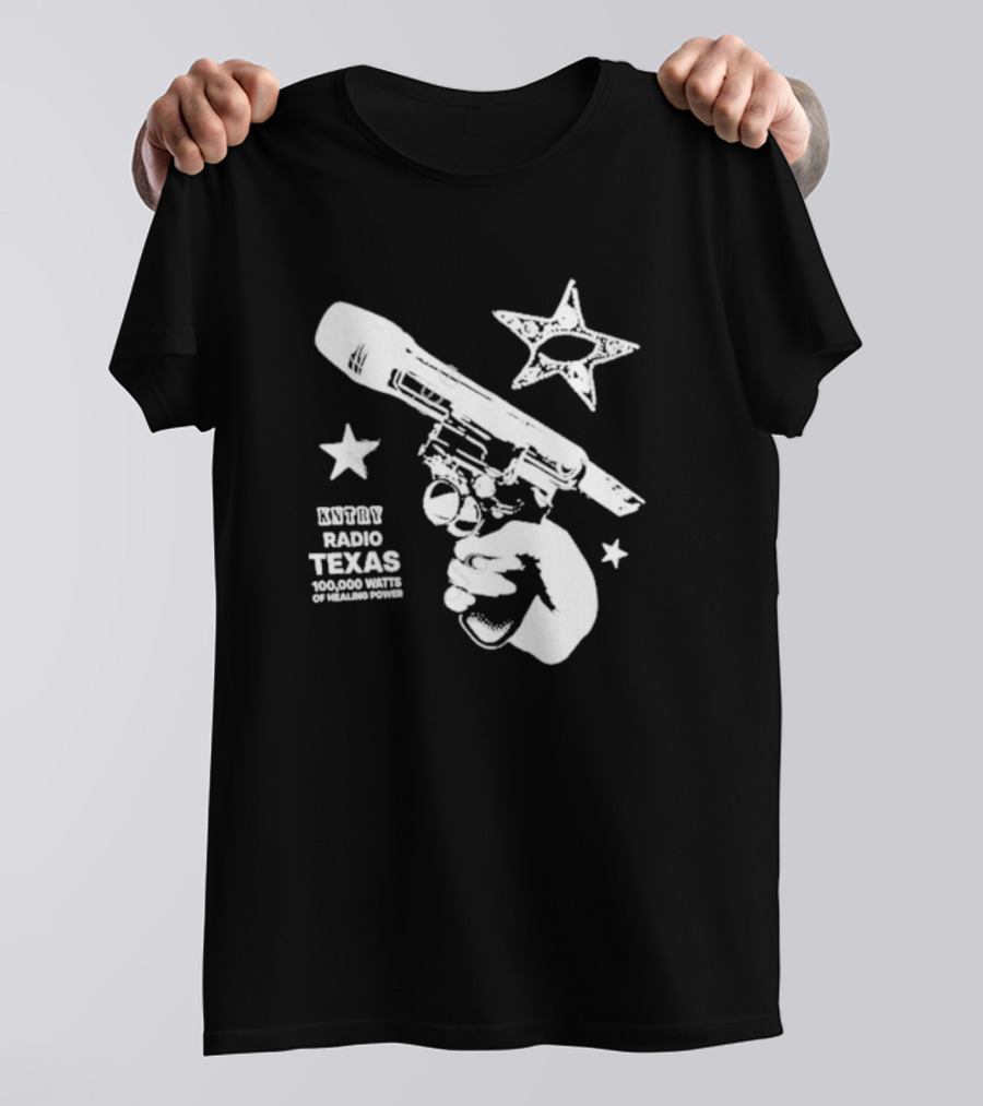 Beythoven Cowboy Carter KNTRY Radio Texas 100,000 Watts Of Healing Power Mic Pistol Star T-Shirt