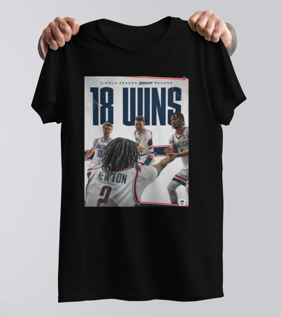 Single Season Bigeast Record 18 Wins UConn Basketball Team T-Shirt