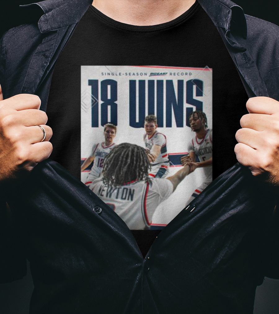 Single Season Bigeast Record 18 Wins UConn Basketball Team T-Shirt