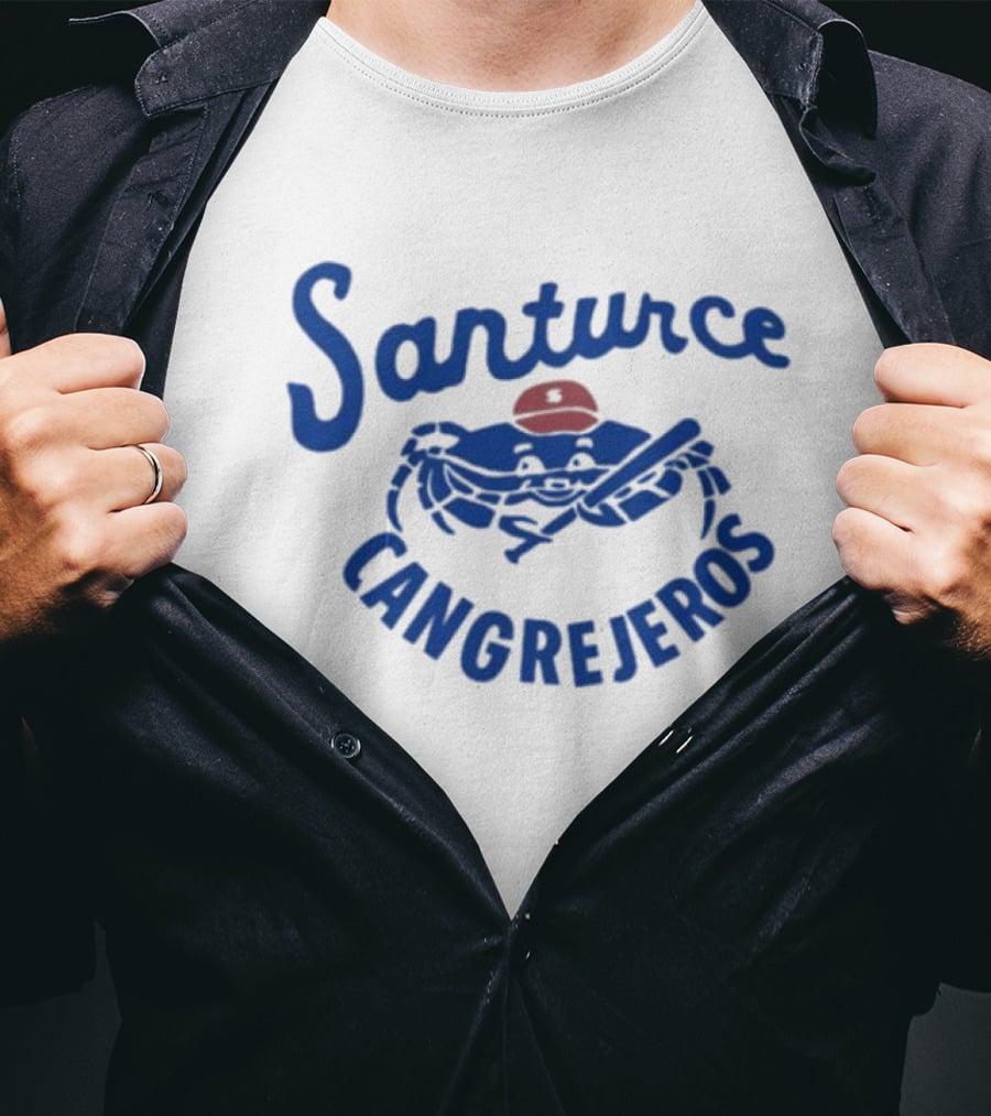 Santurce Cangrejeros Blue Crab Baseball T-Shirt