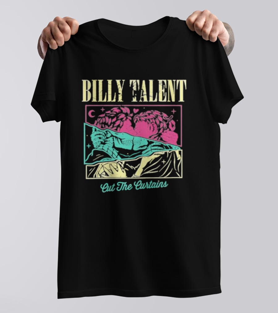 BILLY TALENT Cut The Curtains Kiss Night Pink Green Love Moon Star T-Shirt