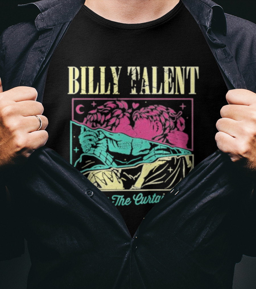 BILLY TALENT Cut The Curtains Kiss Night Pink Green Love Moon Star T-Shirt