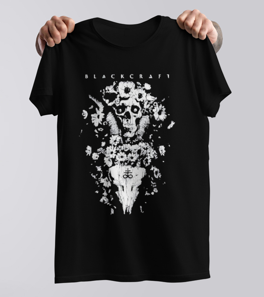 Blackcraft Cult Skull Floral Symbol Midsommar T-Shirt