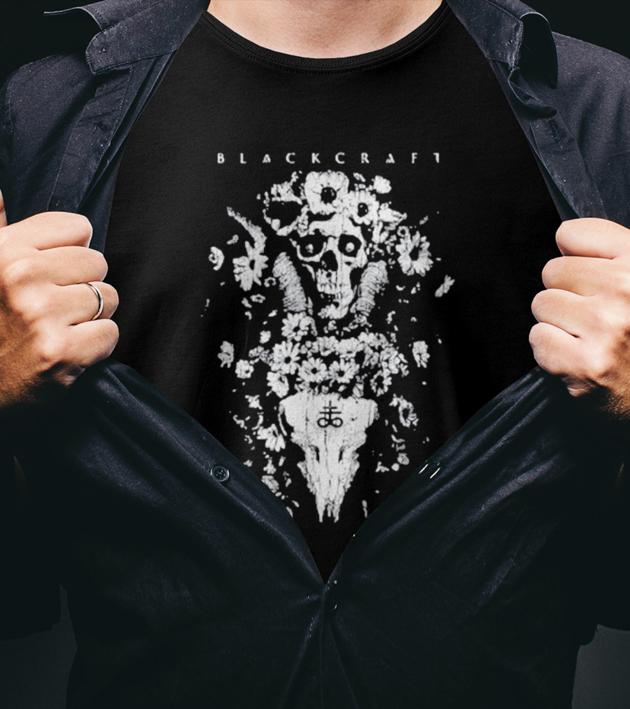 Blackcraft Cult Skull Floral Symbol Midsommar T-Shirt