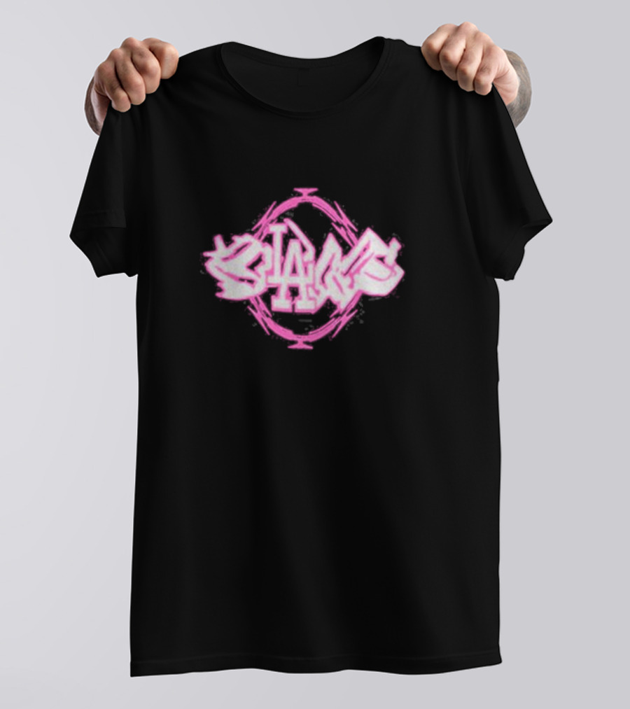 Bladee Razorwire Pink Graffiti LA T-Shirt