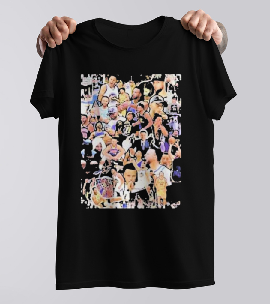 Happy Birthday Stephen Curry Basketball Court Emotions Collage T-Shirt