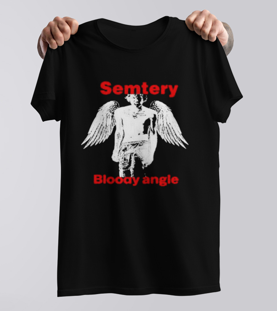 Semetery Bloody Angle Haunted Mound Angel T-Shirt