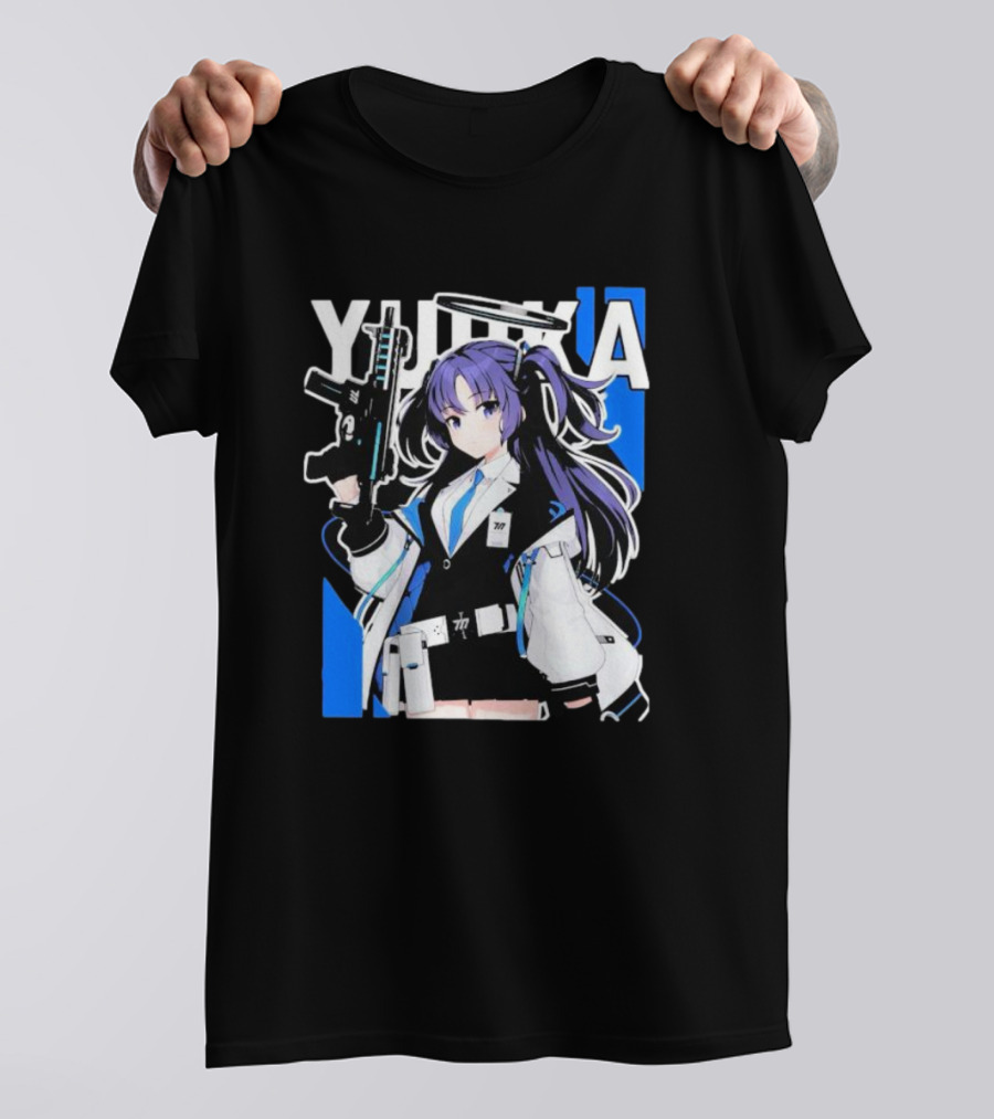 Yuuka Blue Archive Holding Gun Anime Character T-Shirt