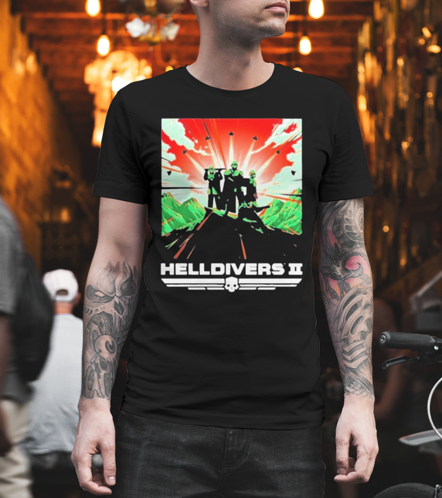 HELLDIVERS II Colorful Video Game Artwork T-Shirt
