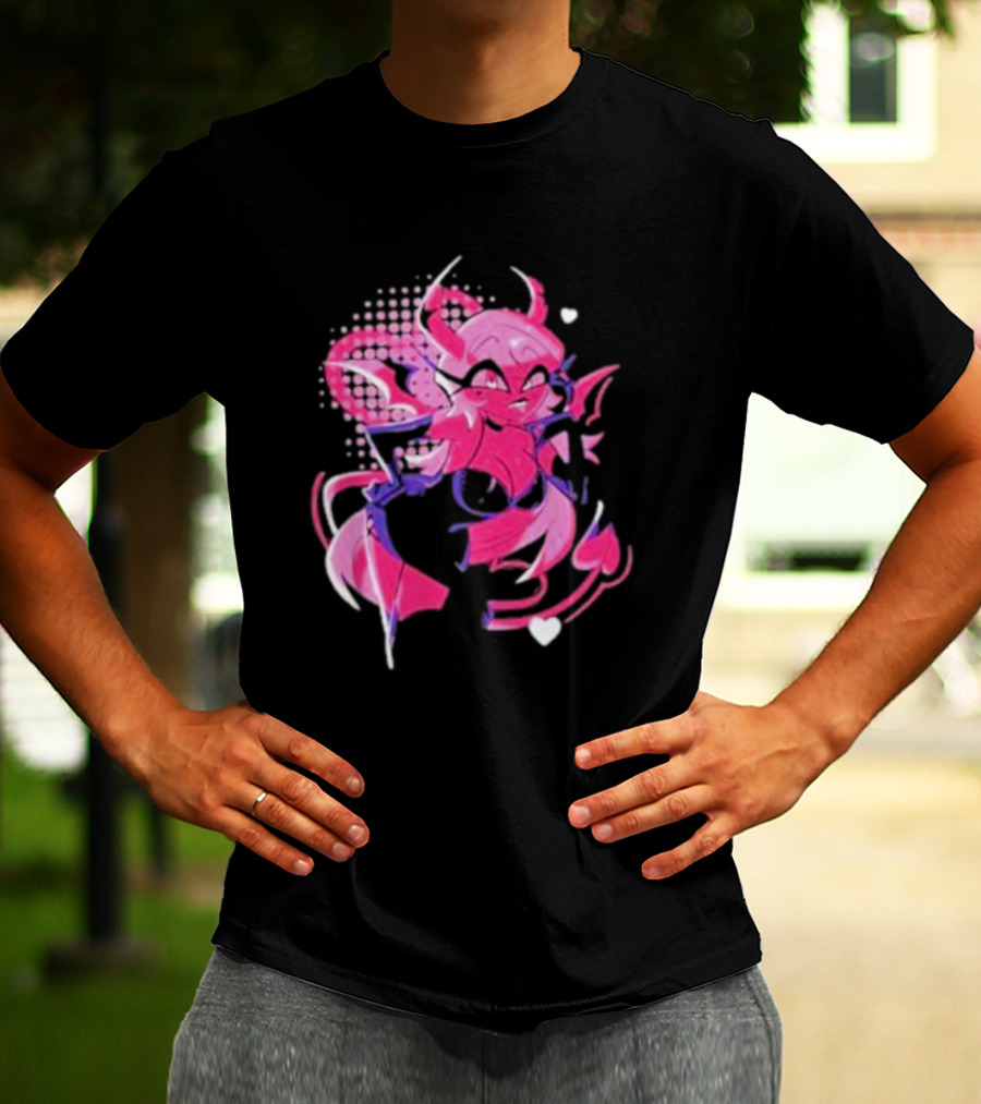Helluva Boss Verosika Mayday Pink Demon Character T-Shirt