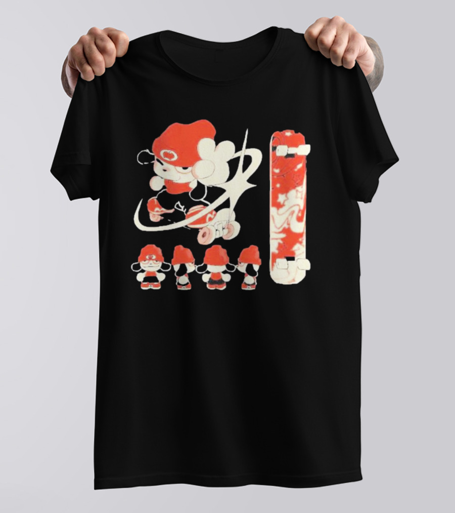 Hip Hop Dog Bryson McBee Roller Skating Skateboard Red Hat T-Shirt