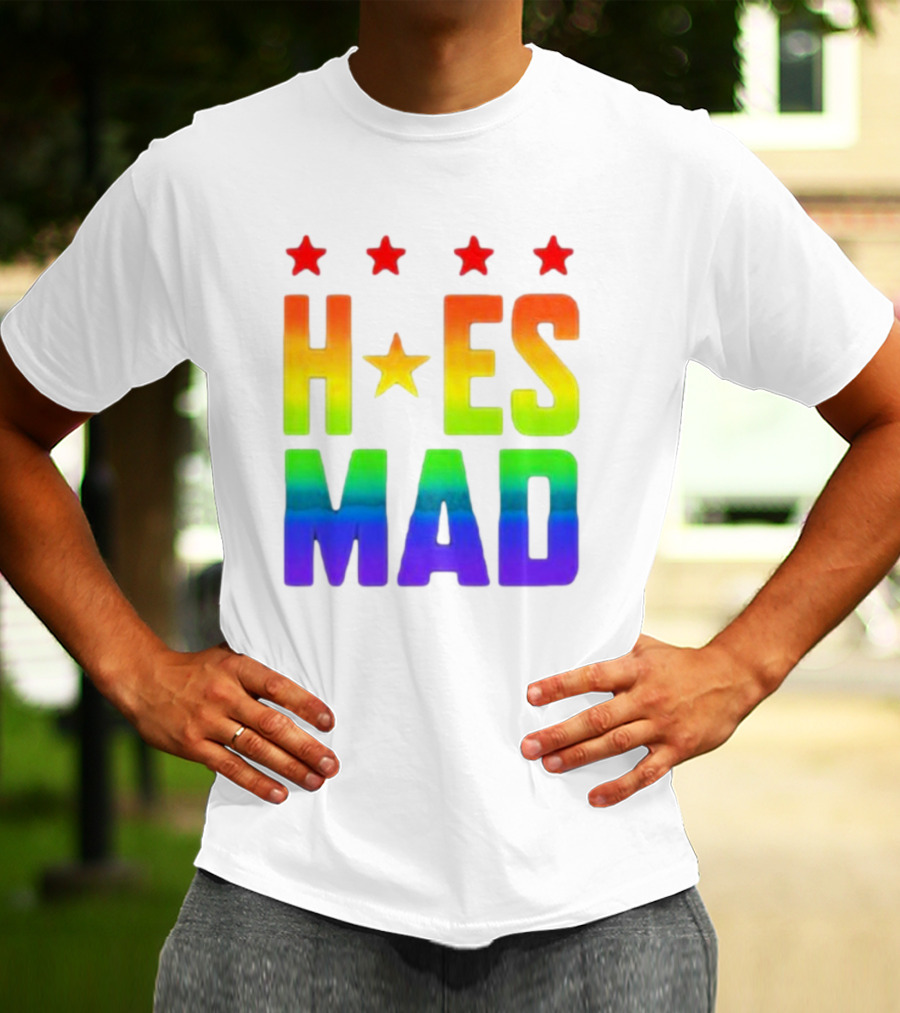 Hoes Mad Rainbow Stars Pride T-Shirt