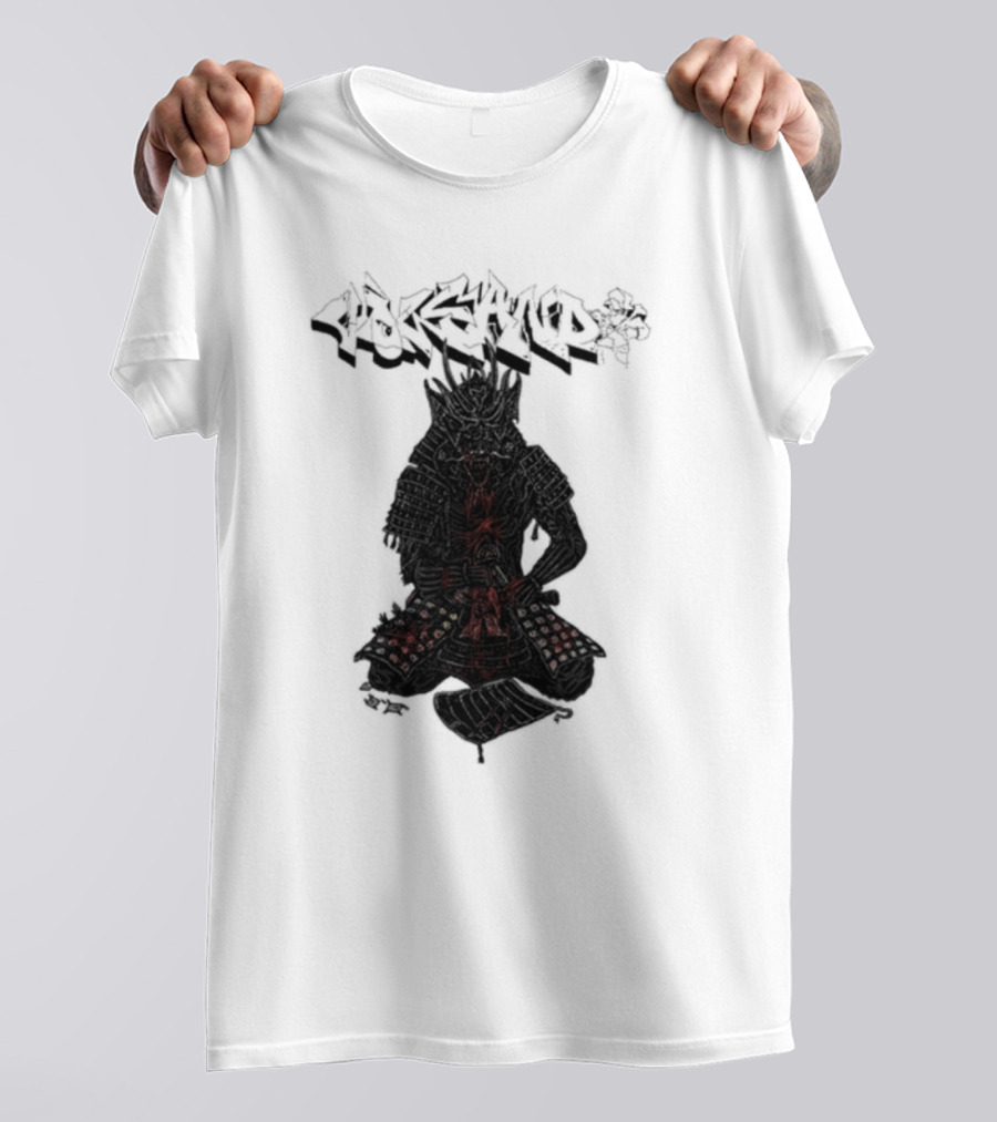 Volcano Samurai Holy Mountain Printing T-Shirt
