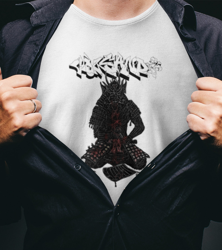 Volcano Samurai Holy Mountain Printing T-Shirt