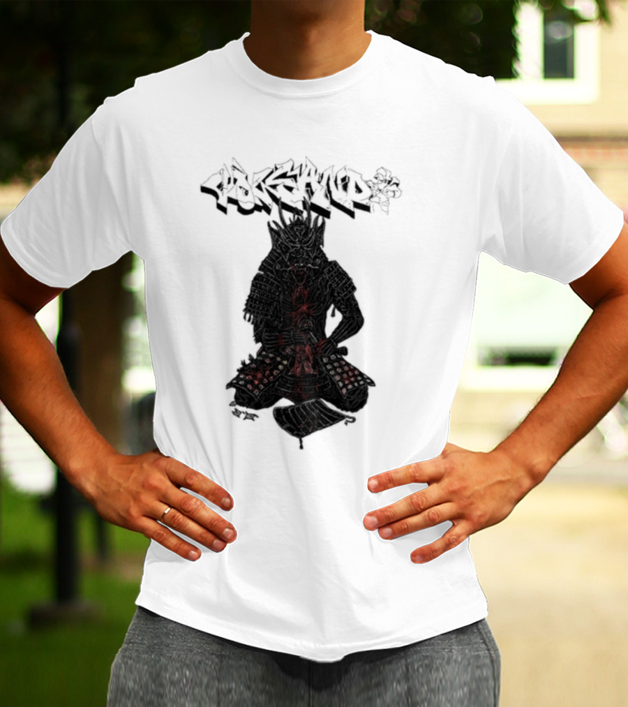 Volcano Samurai Holy Mountain Printing T-Shirt