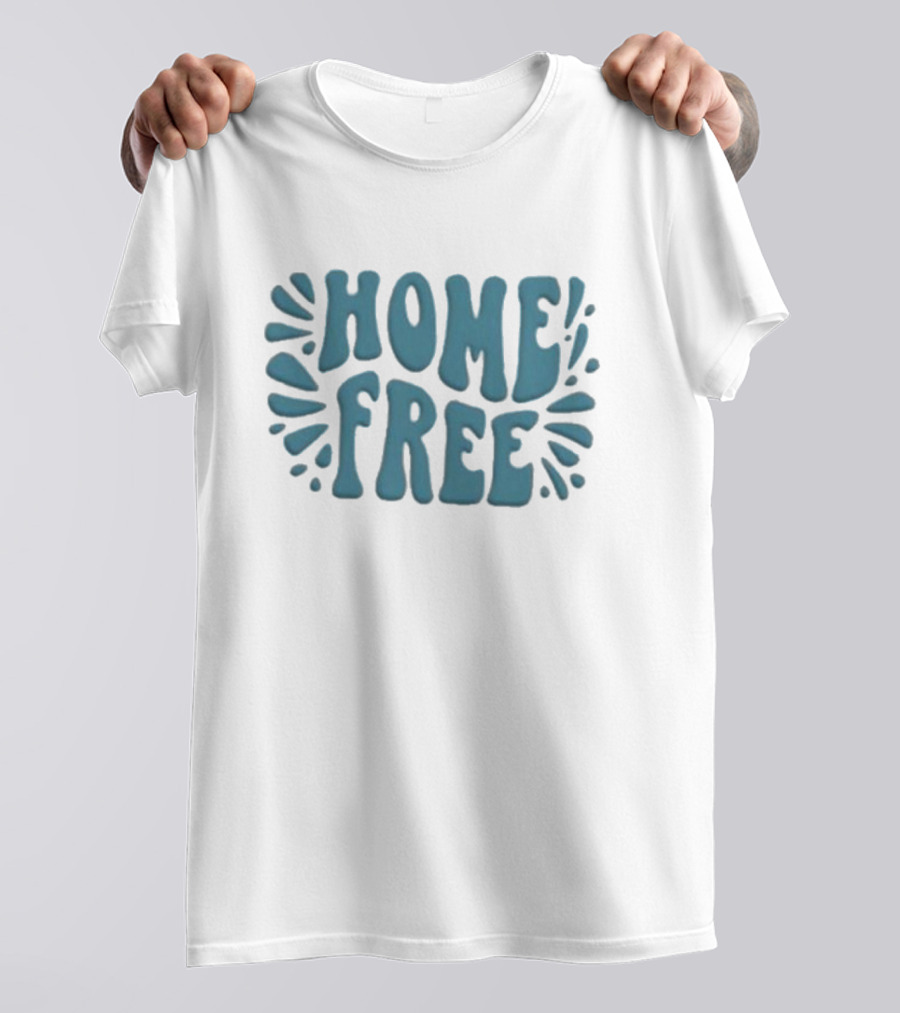 Home Free Emblem Logo Puff Text With Blue Accents T-Shirt