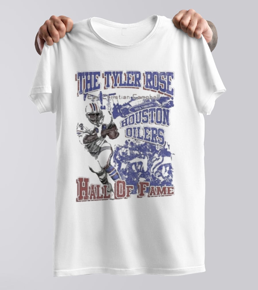 The Tyler Rose Earl Christian Campbell Houston Oilers Hall Of Fame T-Shirt