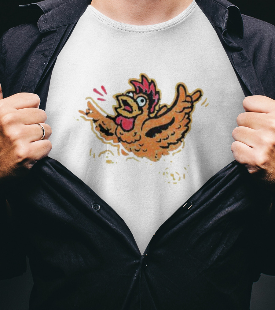Hype-hens Primary Illustrated Cartoon Chicken T-Shirt