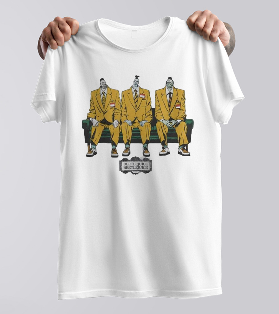 Beetlejuice Beetlejuice Beetlejuice Jeff Bob Dave Trio On Couch T-Shirt