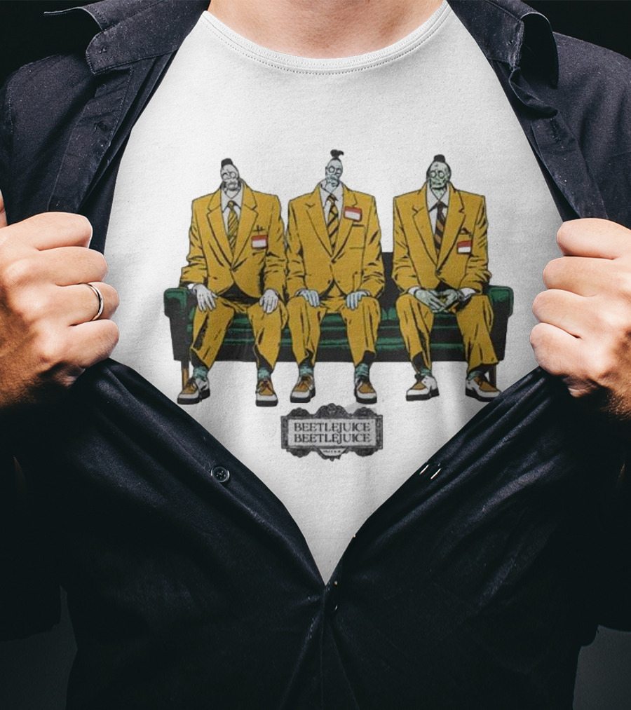 Beetlejuice Beetlejuice Beetlejuice Jeff Bob Dave Trio On Couch T-Shirt